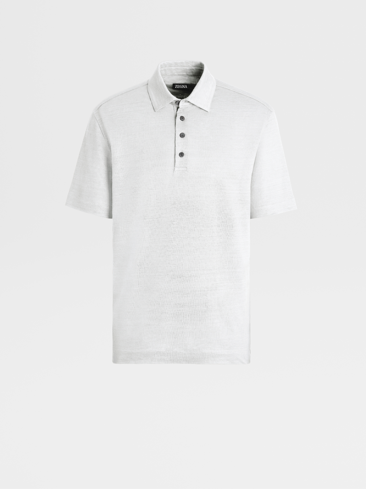 Polo de Manga Corta en Lino Puro Color Blanco